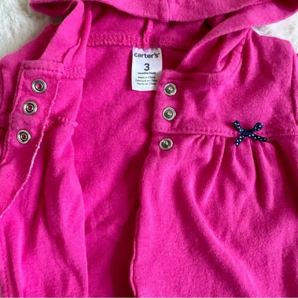 Carter's | Pink and Navy 3-Piece Cardigan, Onesie & Pants Set | Size 3 Months